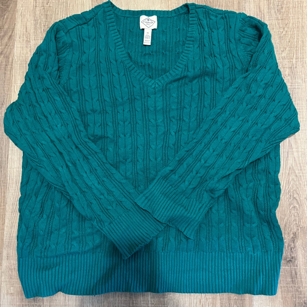 St. John's Bay Green V-Neck Sweater